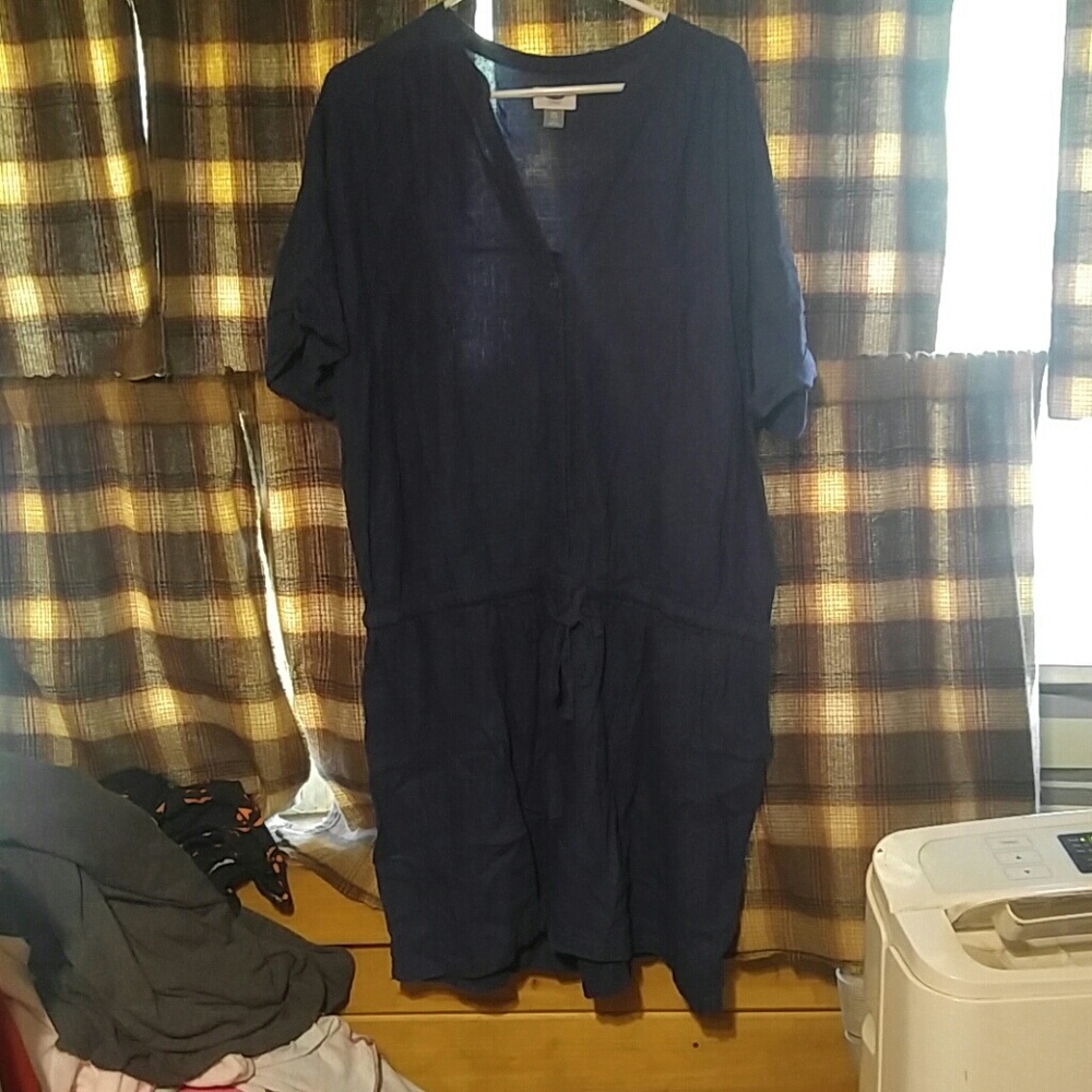 Blue Plus Size Romper